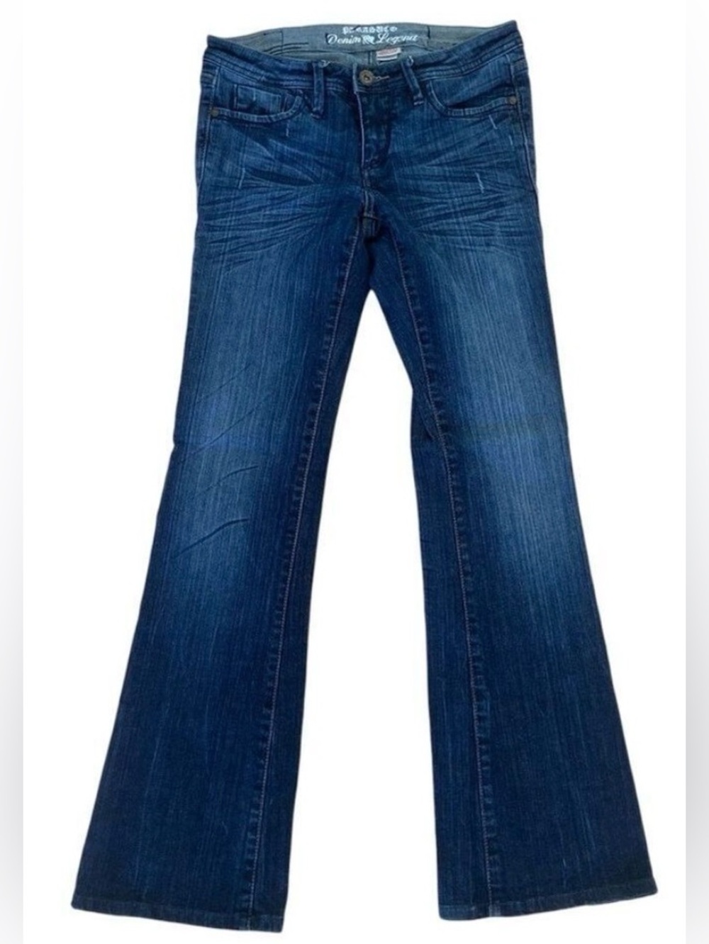 Parasuco 8-jolied jeans bootcut wide leg mid rise blue stretchy denim size 28